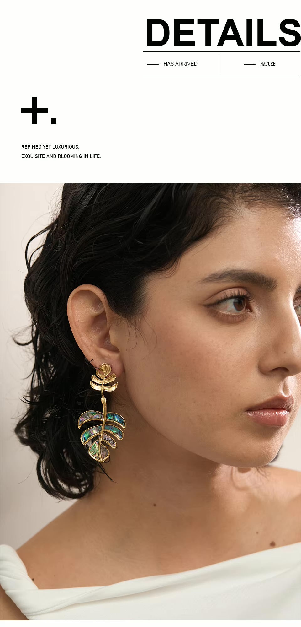 LIVY Leaf Earrings 18K Gold Plated S.Steel