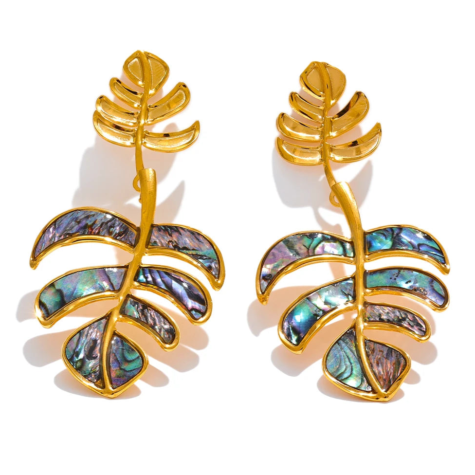 LIVY Leaf Earrings 18K Gold Plated S.Steel