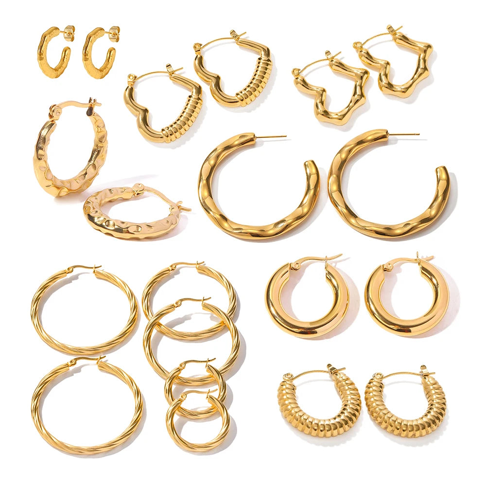 CAMILA Thick Earrings 18K Gold Plated S.Steel