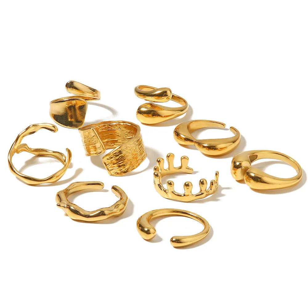 HALLIE Ring Series 18K Gold Plated Stainless Steel