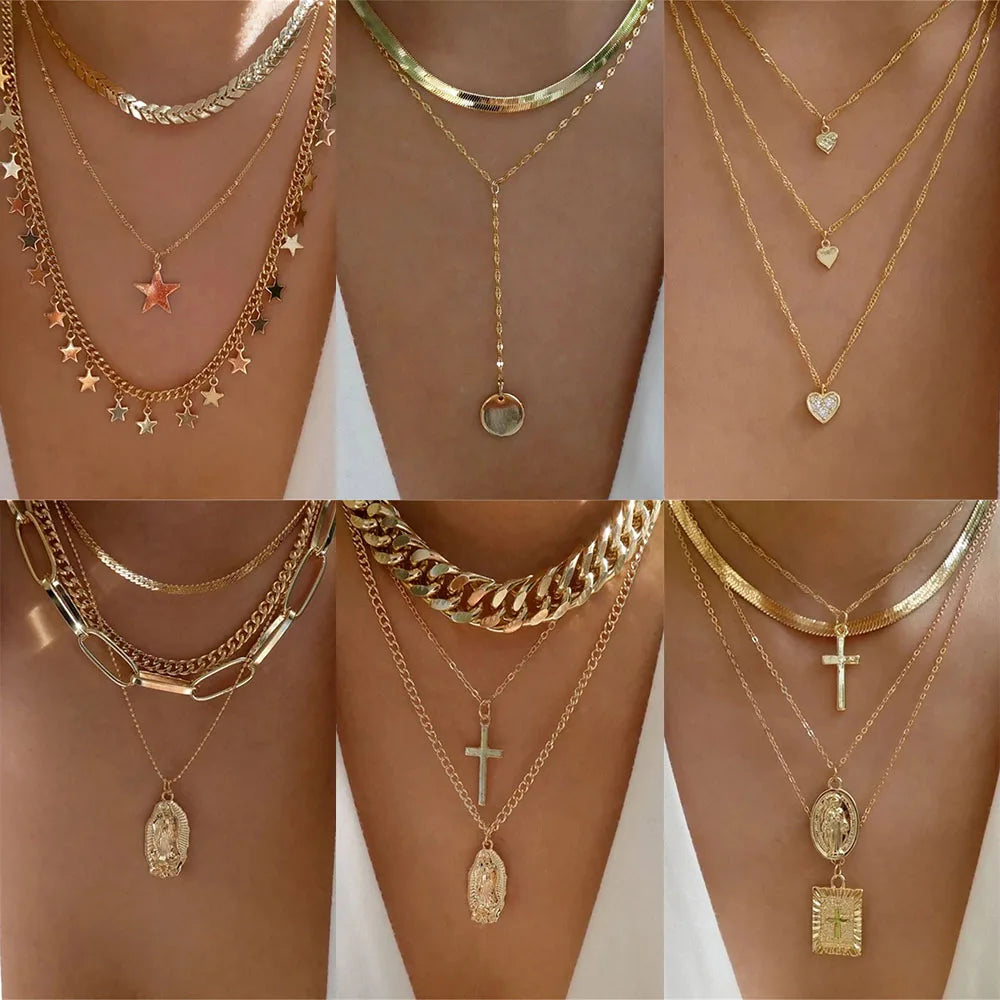 LAYERED Pendant Necklaces Set