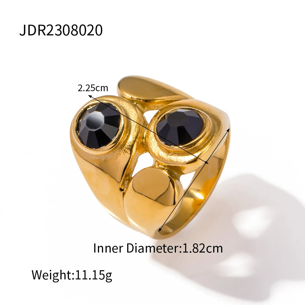 OPIUM Open Ring Series 18K Gold Plated Stainless Steel