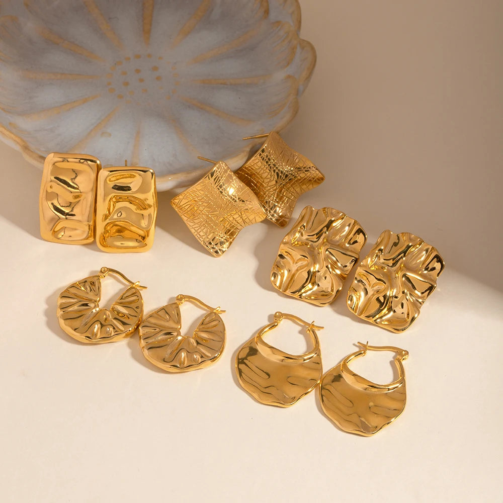 CHUNKY Earrings 18K Gold Plated S.Steel