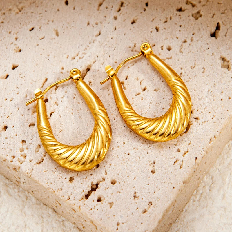 DAHLIA Unique Vintage Hoops 18K Gold Plated S.STEEL