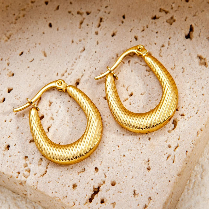 DAHLIA Unique Vintage Hoops 18K Gold Plated S.STEEL