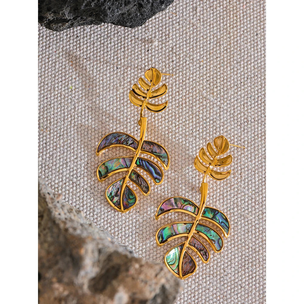 LIVY Leaf Earrings 18K Gold Plated S.Steel