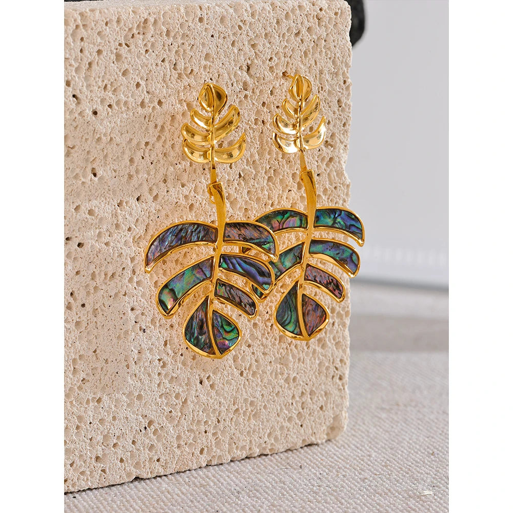 LIVY Leaf Earrings 18K Gold Plated S.Steel