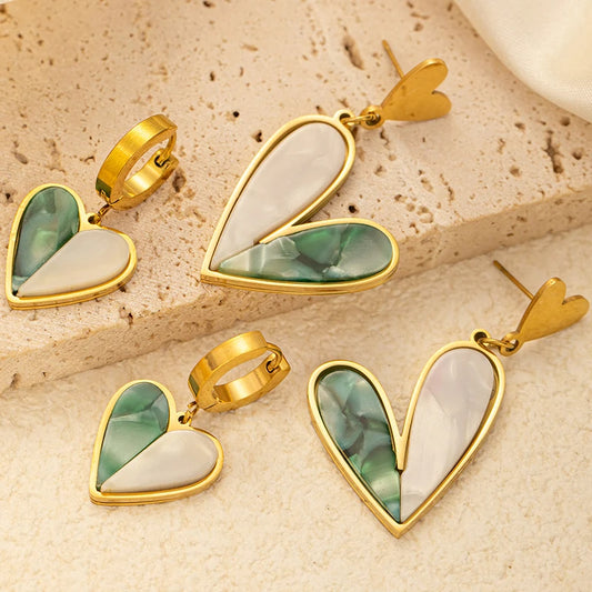 NOVIA Heart Earrings 18K Gold Plated S.STEEL