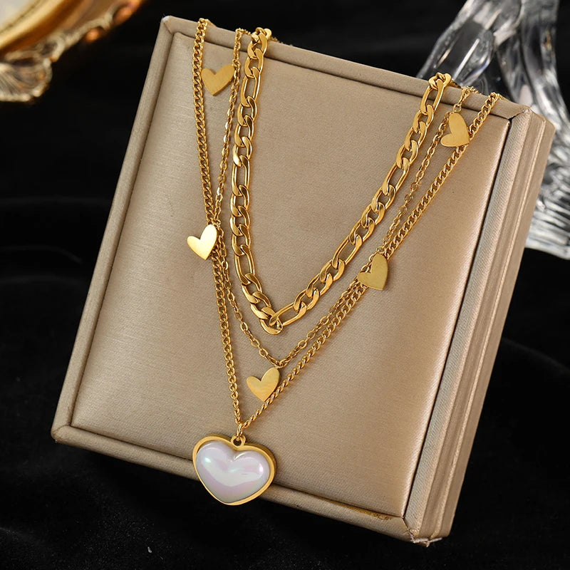 LAYERED Necklaces 18K Gold Plated S.STEEL