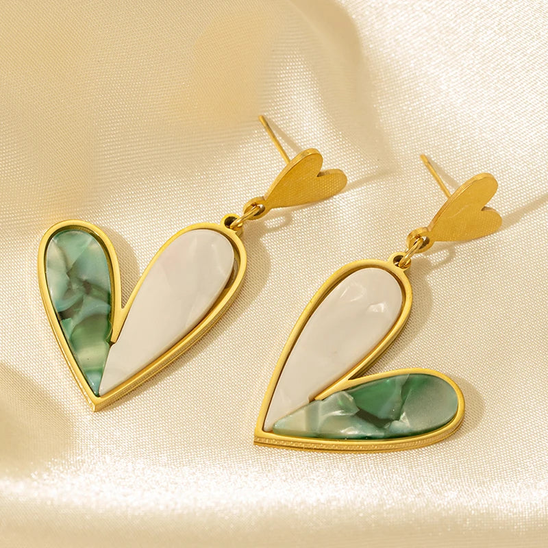 NOVIA Heart Earrings 18K Gold Plated S.STEEL