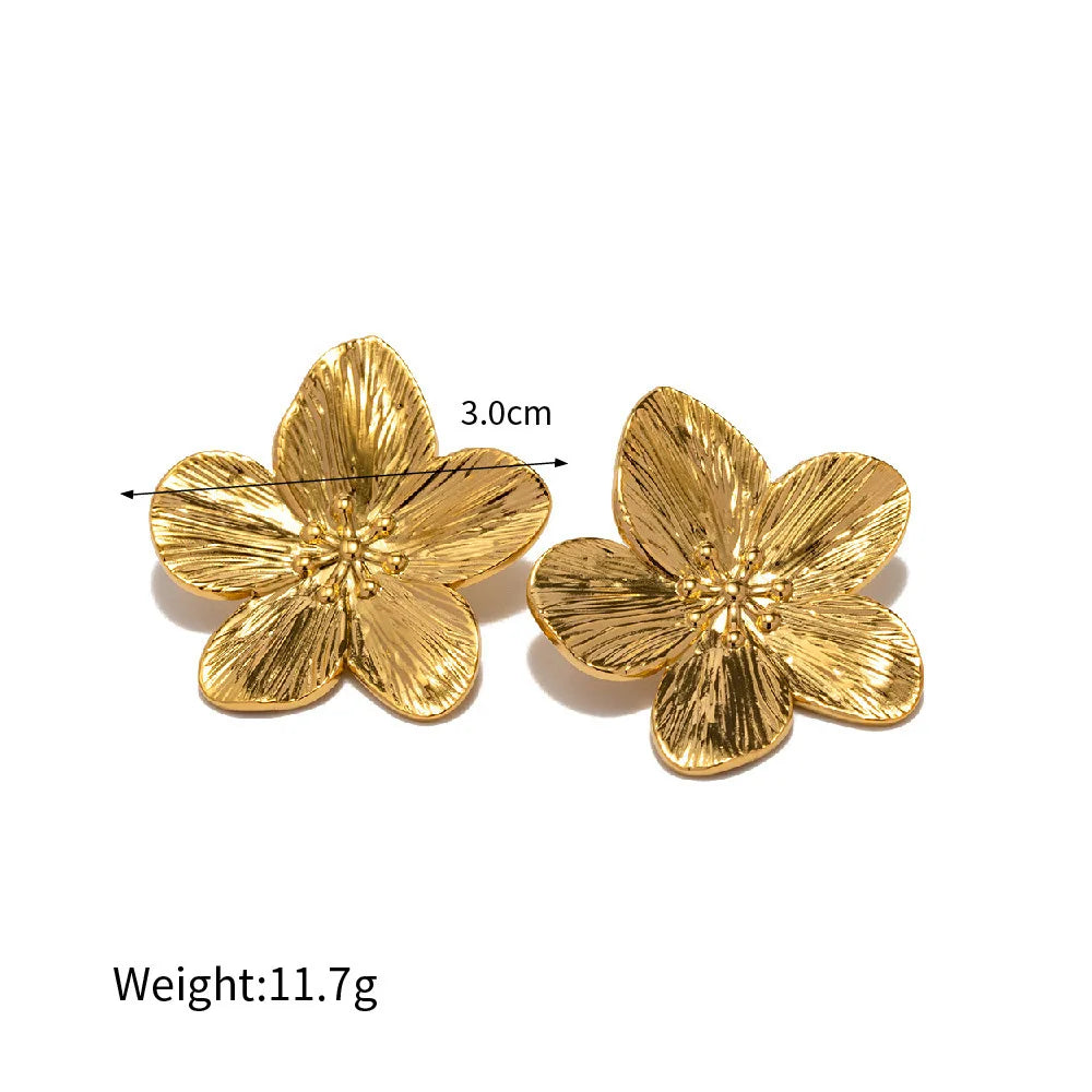 ELLA Flower Earrings 18K Gold Plated S.Steel