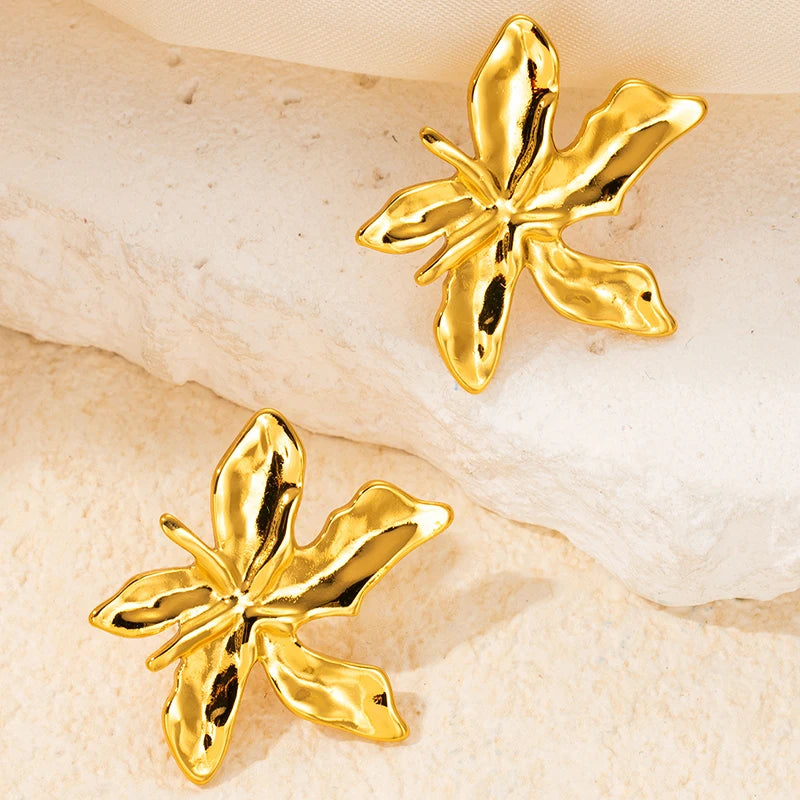 FLOWER Earrings 18K Gold Plated Stainless Steel