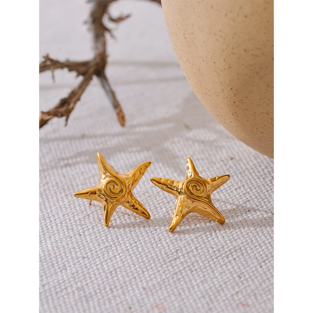 PAMELA Star Earrings 18K Gold Plated S.Steel