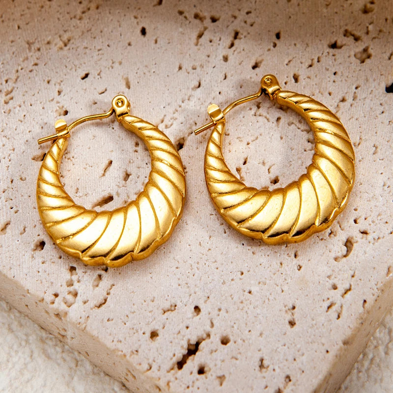 DAHLIA Unique Vintage Hoops 18K Gold Plated S.STEEL