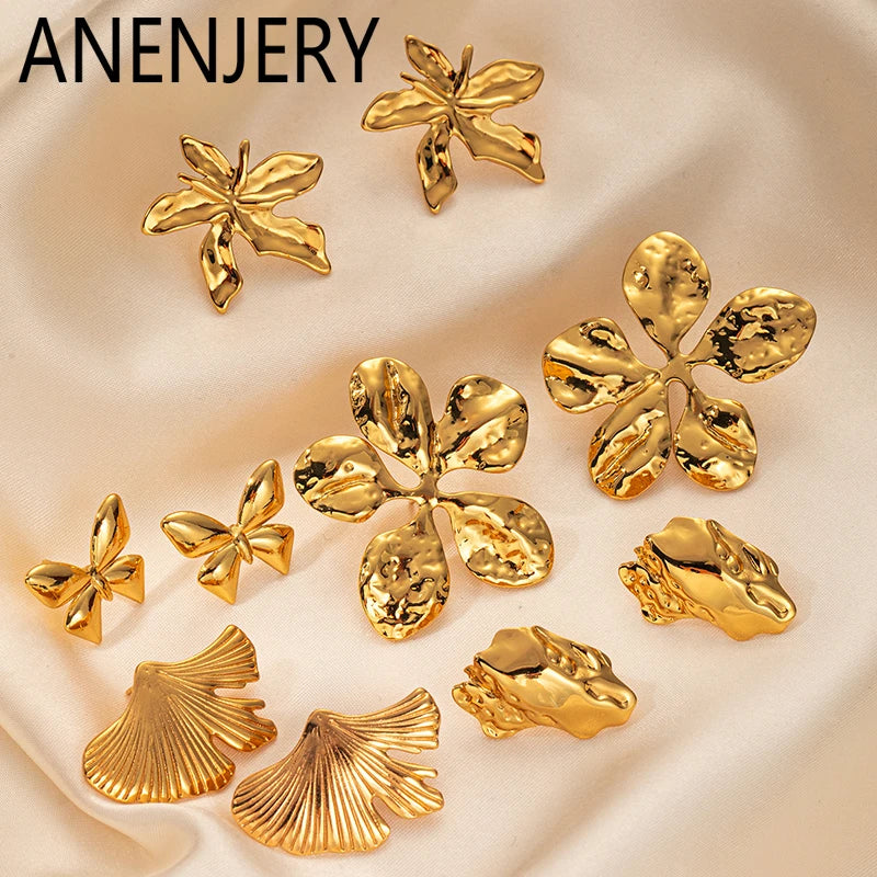 FLOWER Earrings 18K Gold Plated Stainless Steel