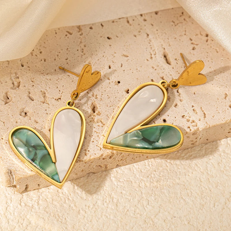 NOVIA Heart Earrings 18K Gold Plated S.STEEL