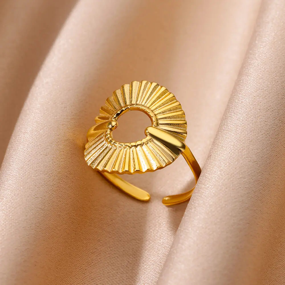 DINA Open Ring Series 18K Gold Plated Stainless Steel