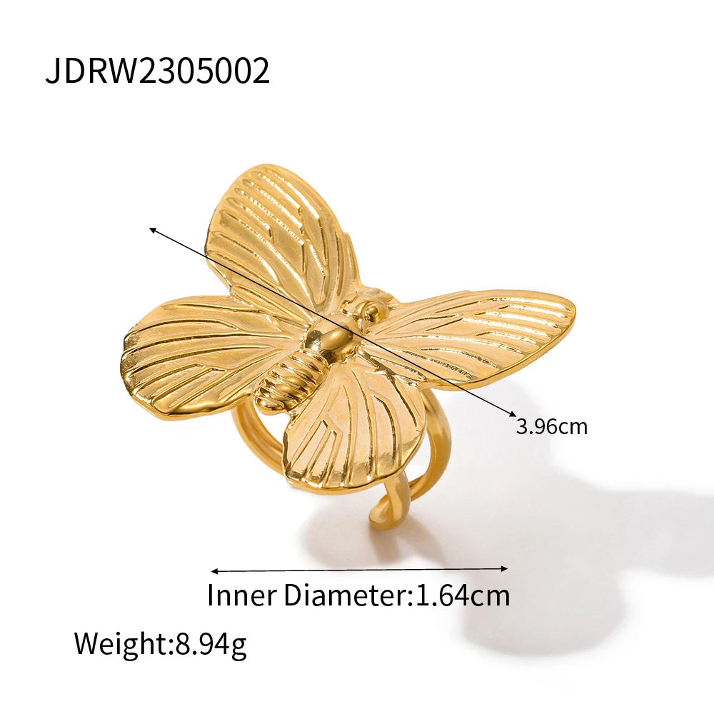 EVERLY Butterfly Set 18K Gold Plated S.Steel