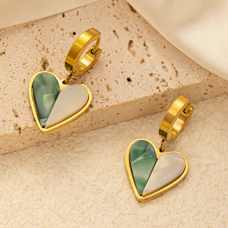 NOVIA Heart Earrings 18K Gold Plated S.STEEL