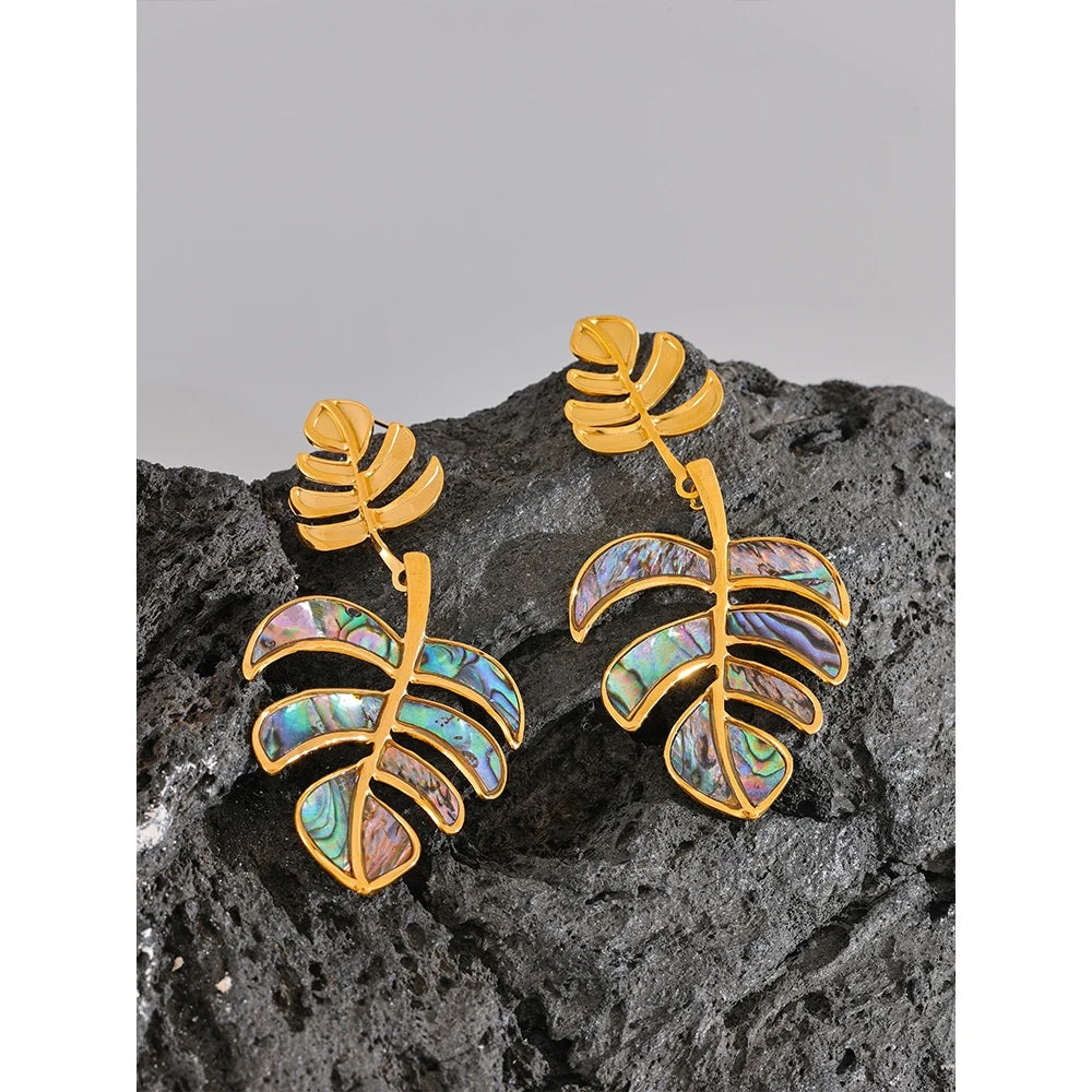 LIVY Leaf Earrings 18K Gold Plated S.Steel