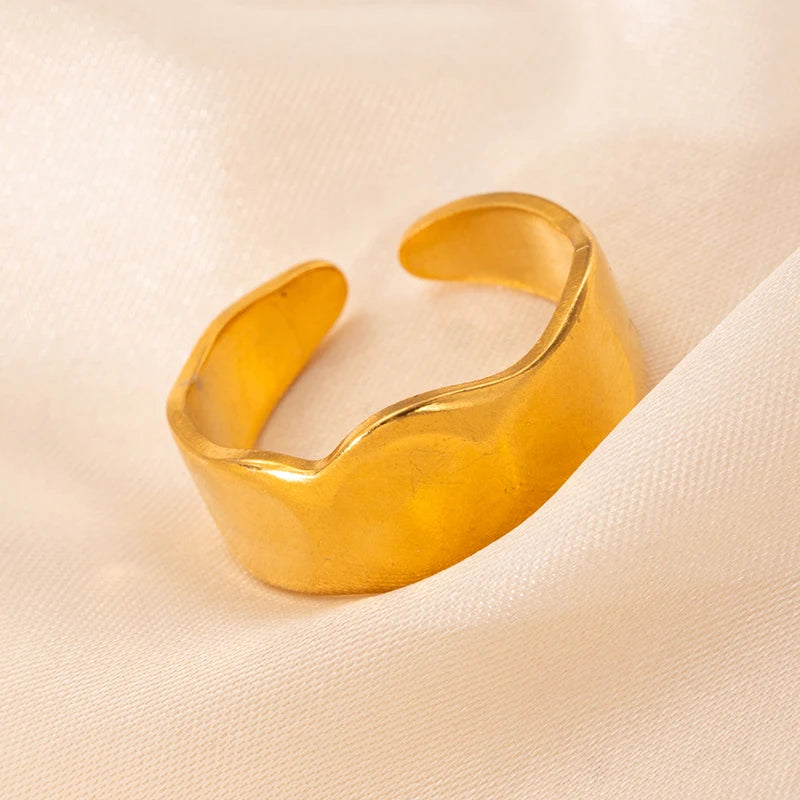 NADYA Stack Open Rings 18K Gold Plated S.STEEL