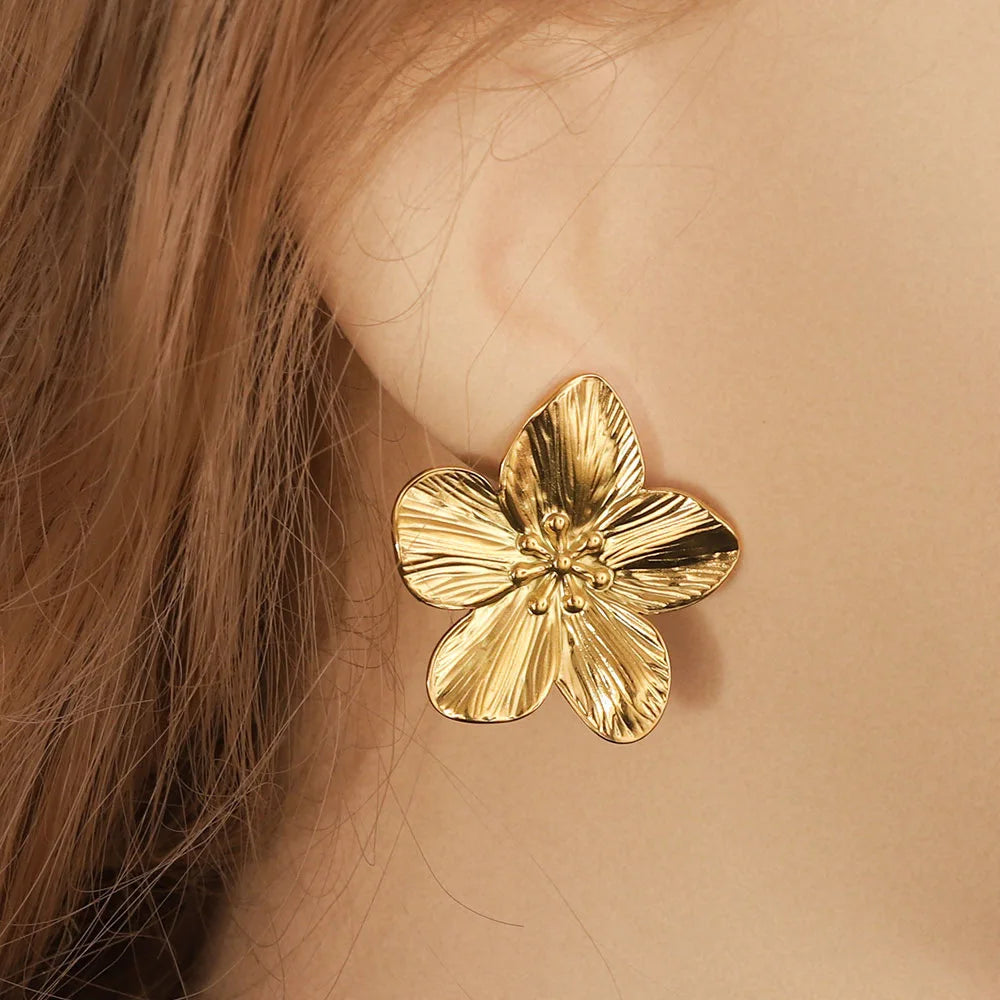 ELLA Flower Earrings 18K Gold Plated S.Steel