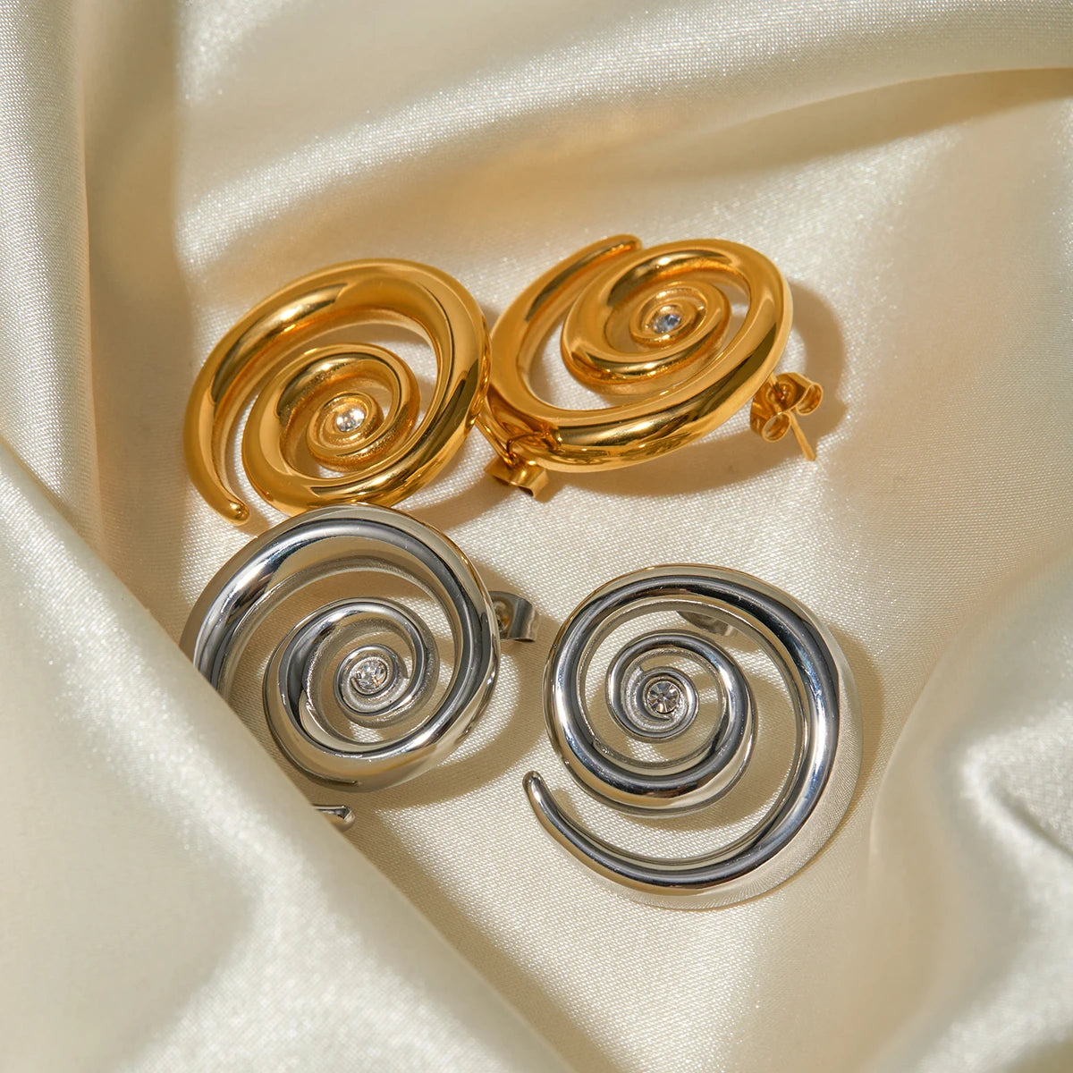 SPIRAL Earrings 18K Gold Plated S.Steel