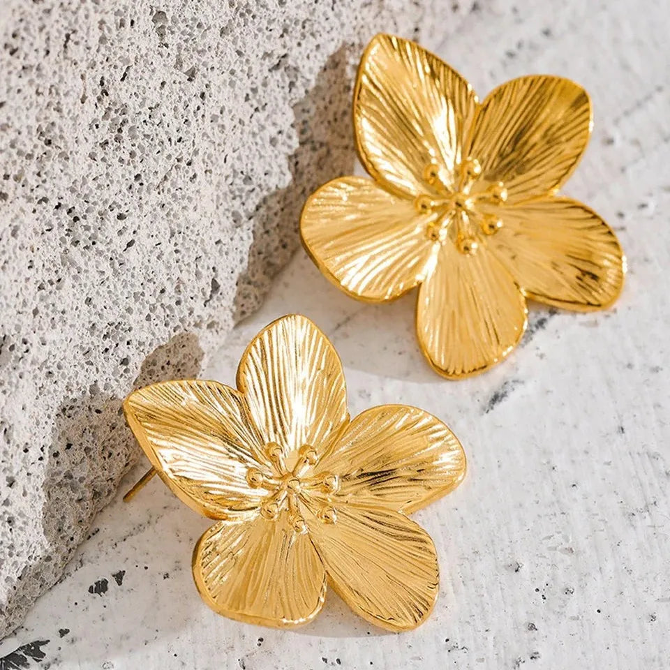 ELLA Flower Earrings 18K Gold Plated S.Steel