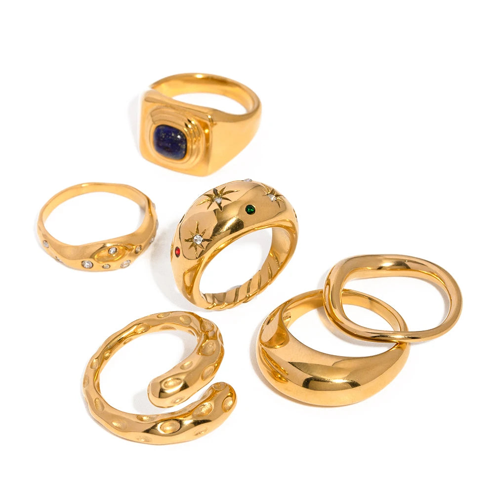 PALOMA Ring series 18K Gold Plated Stainless Steel